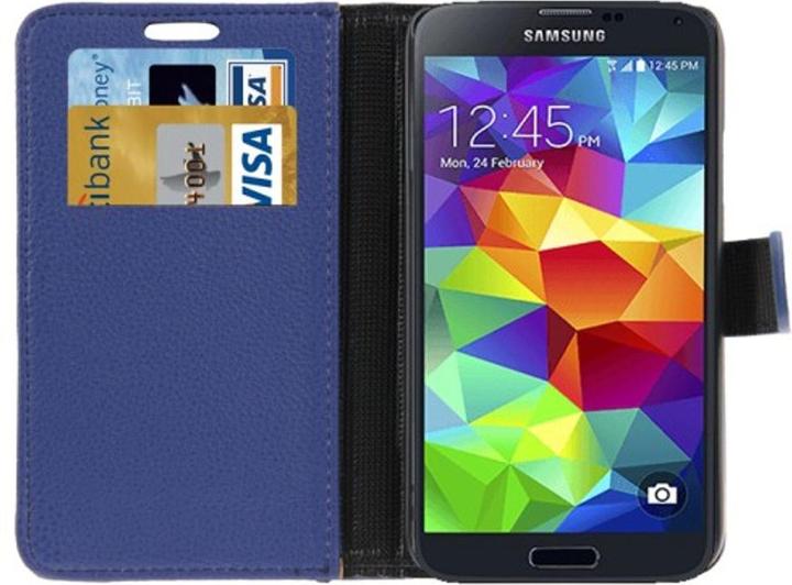 Produktbild König Design Schutzhülle Handytasche (Flip Quer) für Handy Samsung Galaxy S5 / S5 Neo Blau (Samsung Galaxy S5, Samsung Galaxy S5 Neo)