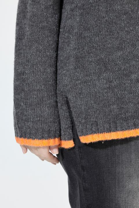 Produktbild Ulla Popken Pullover, farbige Kanten, V-Ausschnitt, Langarm (58)