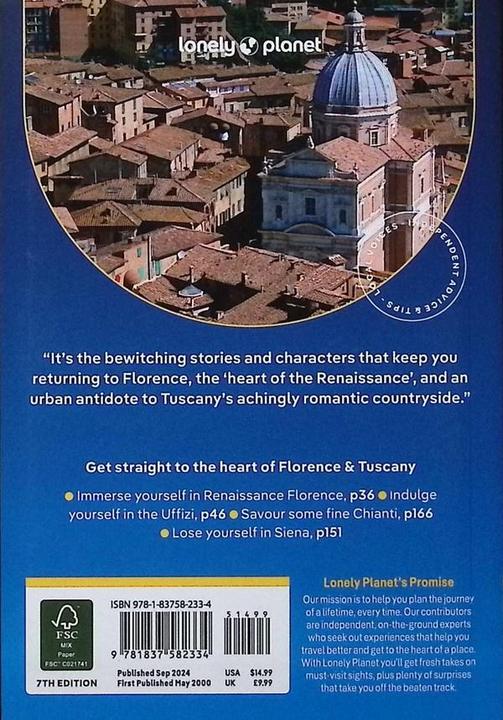 Actual product image Pocket Florence & Tuscany (English, Collectif, The Lonely Planet, 2024)
