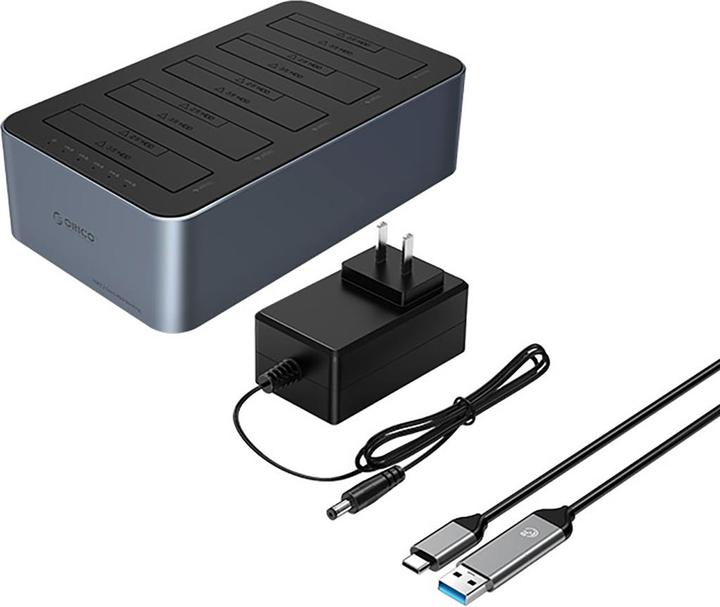 Produktbild Orico 6656C3-C 5-Bay Dockingstation mit Offline-Klonfunktion 2,5"/3,5" SATA HDD/SSD - Grau