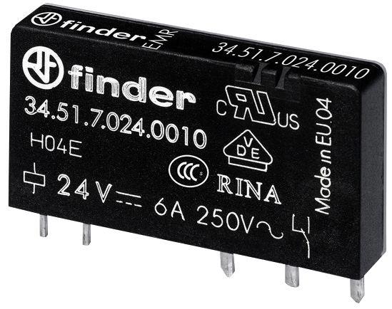Actual product image Finder PCB power relay, 6A 48Vdc coil