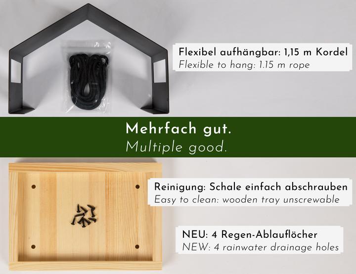 Produktbild Wondermake Design-Vogelfutterhaus "cibarium3", Edelstahl/Kiefer