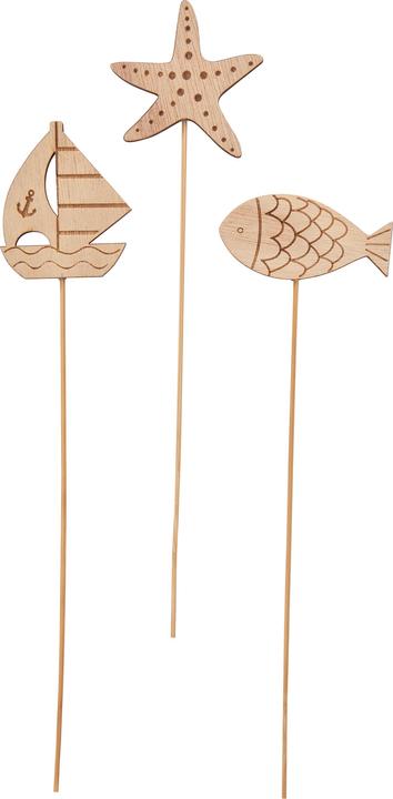 Produktbild VBS Holz-Stecker "Maritim", 3er-Set (27 cm)