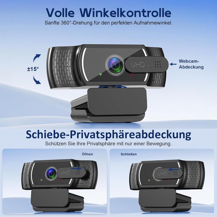 Actual product image Yimona 4K Webcam W12 mit Sony-Sensor und Autofokus