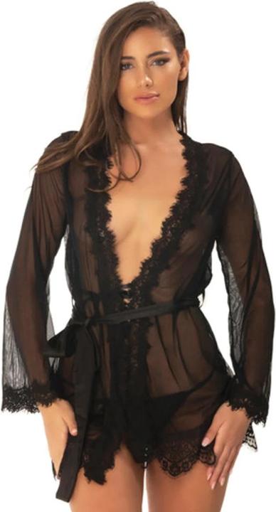 Produktbild OhLaLa Cheri Durchsichtiger Kimono mit Tanga kurvig (S, M)