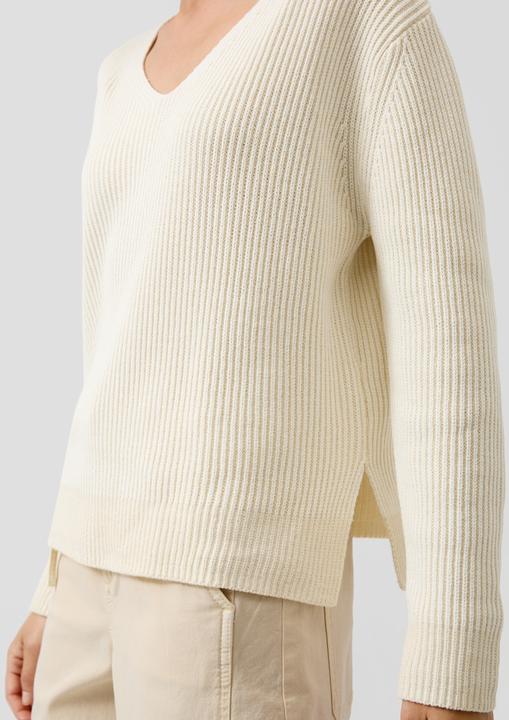Produktbild s.Oliver Strickpullover Weicher Baumwollmix-Strickpullover im Relaxed Fit mit V-Ausschnitt (40)