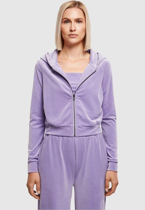 Produktbild Urban Classics Ladies Short Velvet Zip Hoody (XXL)