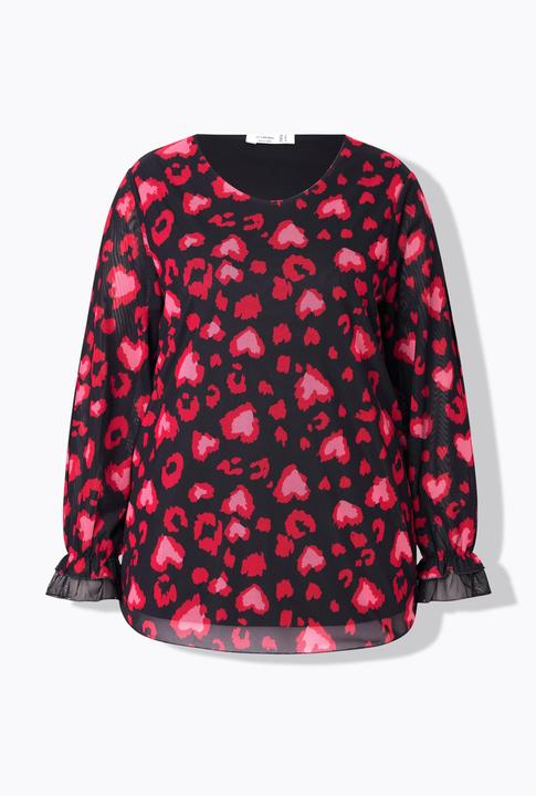 Immagine prodotto Miamoda Meshbluse, Herz-Muster, blickdicht mit Jersey unterlegt (52)