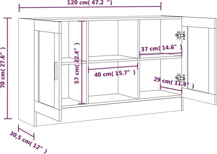 Immagine prodotto VidaXL Onyx (120 x 30,5 x 70 cm)