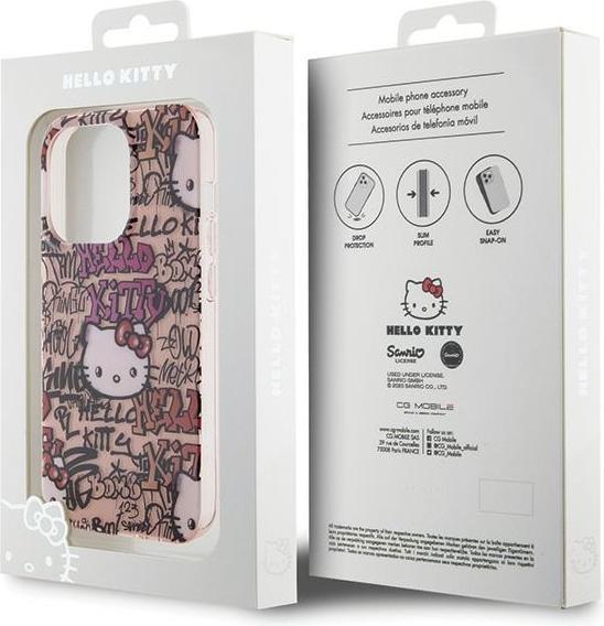 Produktbild Hello Kitty HKHCP14LHDGPTP iPhone 14 Pro 6.1" różowy/pink hardcase IML Tags Graffiti (Apple iPhone 14 Pro)