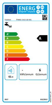 Energie-Label Vaillant Gas-Durchlaufwasserhitzer