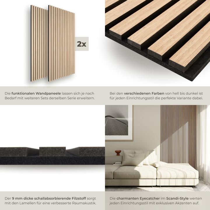 Produktbild tectake Akustikpaneele Sonic Wall II (50 x 110 cm)