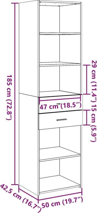 Image du produit vidaXL Highboard (50 x 42.50 x 185 cm)