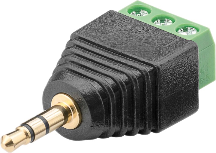Actual product image Goobay 76745 Terminal Block 3-pin > Jack 3.5 mm male (3-pin, stereo)