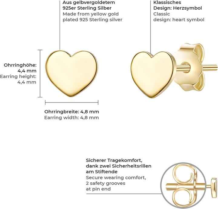 Immagine prodotto Glanzstücke München Cuore da donna in argento sterling e oro giallo - 10114 (Argento)