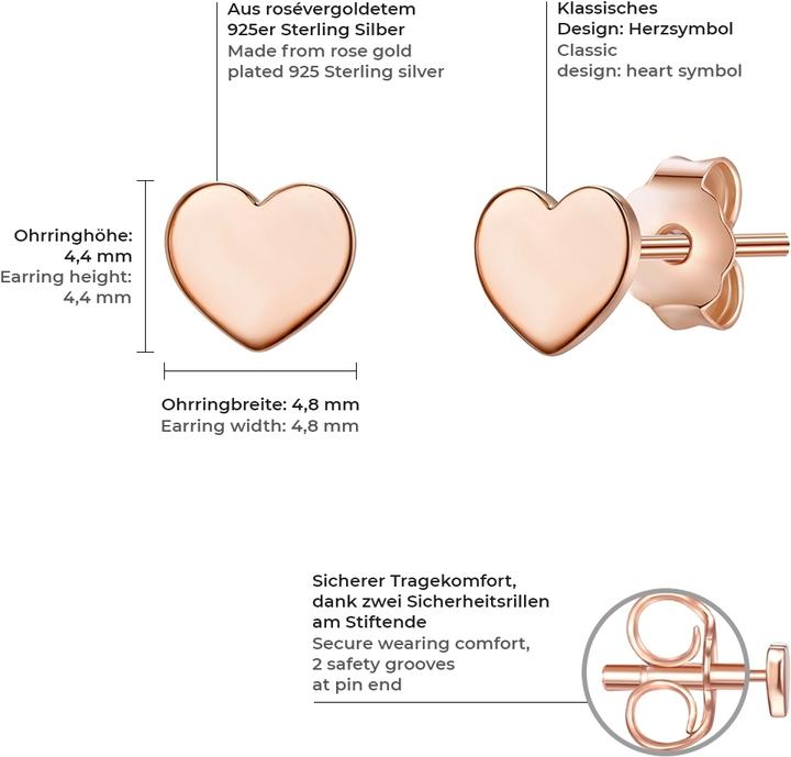 Produktbild Glanzstücke München Damen Herz Sterling Silber roségold - 10116 (Sterling Silber)