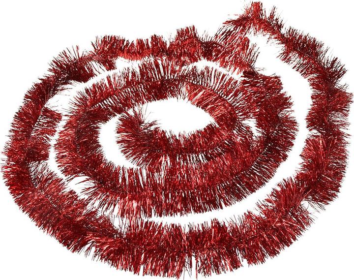 Actual product image Decoris 270cm PVC Shiny Red Christmas Tinsel Garland