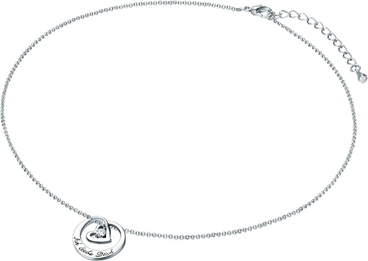 Produktbild Rafaela Donata Damen Herz Messing Glaskristall silber 42,0 cm Basiskette + 5,0 cm Verlängerung - 10890 (Messing, 42 - 47 cm)