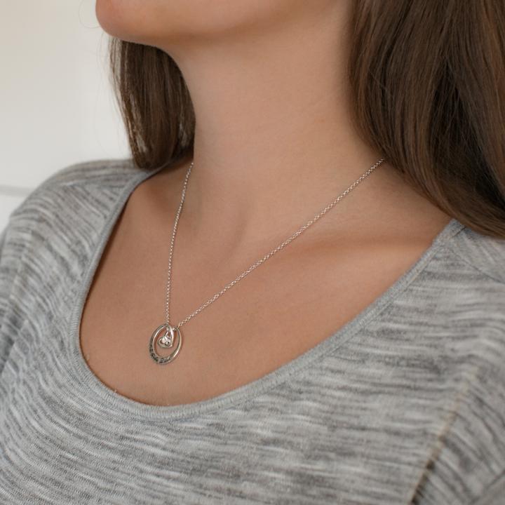 Actual product image Rafaela Donata Ladies heart brass glass crystal silver 42.0 cm base chain + 5.0 cm extension - 10890 (Brass, 42 - 47 cm)
