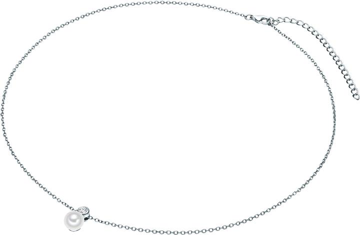 Image du produit Valero Pearls Femmes argent sterling zirconium perle d'eau douce de culture argent 42,0 cm chaîne de base + 7,0 (Argent sterling rhodié, 42 - 49 cm)