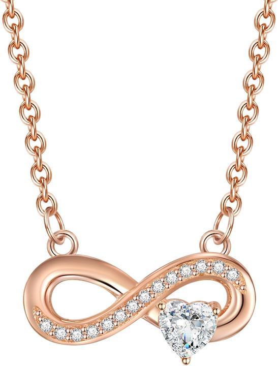 Actual product image Rafaela Donata Ladies Infinity/Heart Sterling Silver Cubic Zirconia Rose Gold 42.0 cm Base Chain + 7.0 cm (Sterling Silver, 42 - 49 cm)