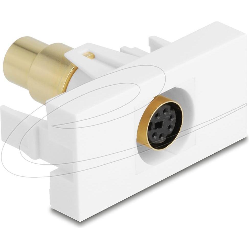 Delock Easy 45 Modul Mini-DIN 6 Pin Buchse zu Buchse vergold (Modulo Keystone), Accessori di rete