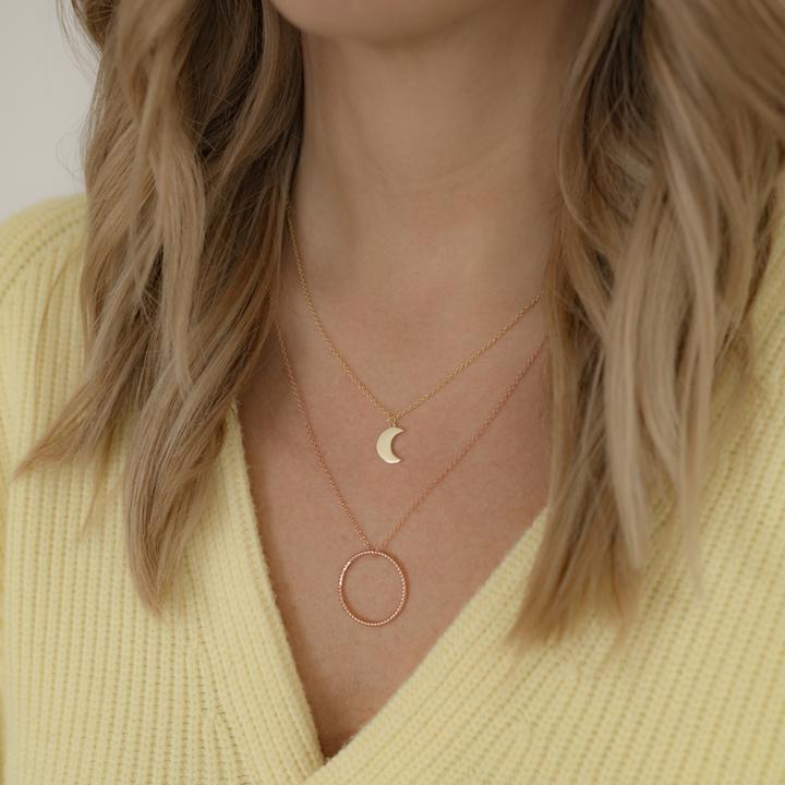 Actual product image Glanzstücke München Ladies moon sterling silver yellow gold 40.0 cm base chain + 5.0 cm extension - 11520 (Sterling Silver, 40 - 45 cm)