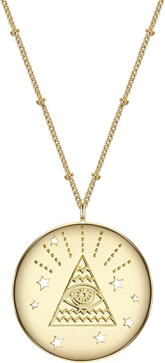 Immagine prodotto Glanzstücke München Donna All Seeing Eye Argento giallo Oro 50,0 cm Catena base + 5,0 cm Estensione - 11540 (Argento, 50 - 55 cm)