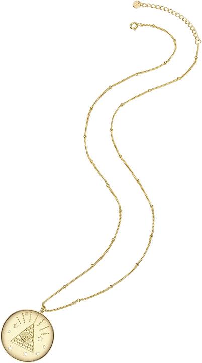 Immagine prodotto Glanzstücke München Donna All Seeing Eye Argento giallo Oro 50,0 cm Catena base + 5,0 cm Estensione - 11540 (Argento, 50 - 55 cm)