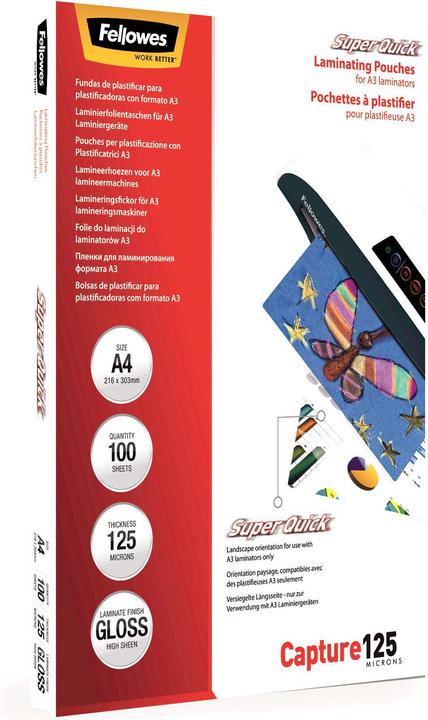 Produktbild Fellowes SuperQuick (A4, 100 Stück, 125 µm)