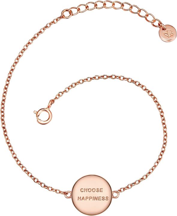 Actual product image Glanzstücke München Ladies Choose happiness sterling silver rose gold 17.0 cm base length + 3.0 cm extension - 11622 (17 cm, Sterling Silver)