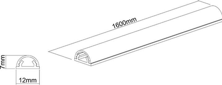 Actual product image Multibrackets Cable duct 12x1600, aluminum, silver (Duct, 160 cm)