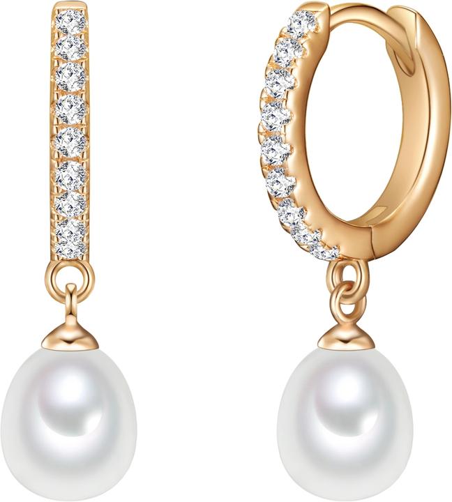 Immagine prodotto Valero Pearls Donna Argento Cubic Zirconia Perla d'acqua dolce coltivata Oro giallo - 11880 (Argento)
