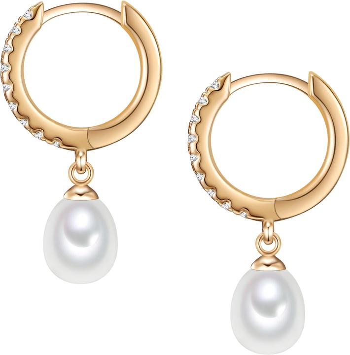 Immagine prodotto Valero Pearls Donna Argento Cubic Zirconia Perla d'acqua dolce coltivata Oro giallo - 11880 (Argento)