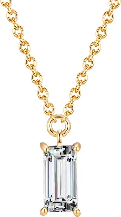 Immagine prodotto Glanzstücke München Catena da donna in argento sterling con zirconi in oro giallo da 38,0 cm + 5,0 cm di estensione - (Argento, 38 - 43 cm)