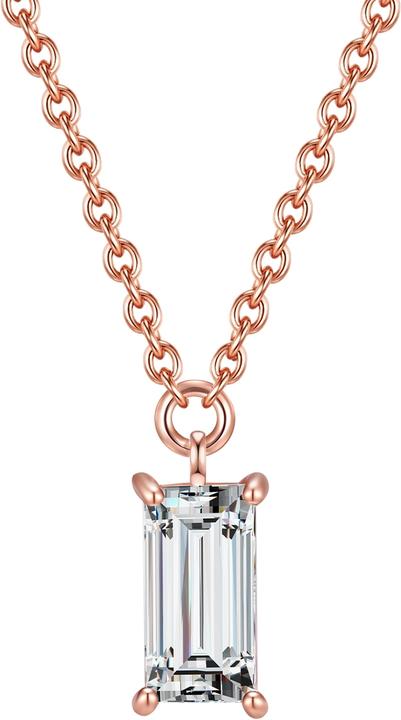 Immagine prodotto Glanzstücke München Catena da donna in argento 925 con zirconi in oro rosa 38,0 cm + 5,0 cm di estensione - 12216 (Argento, 38 - 43 cm)