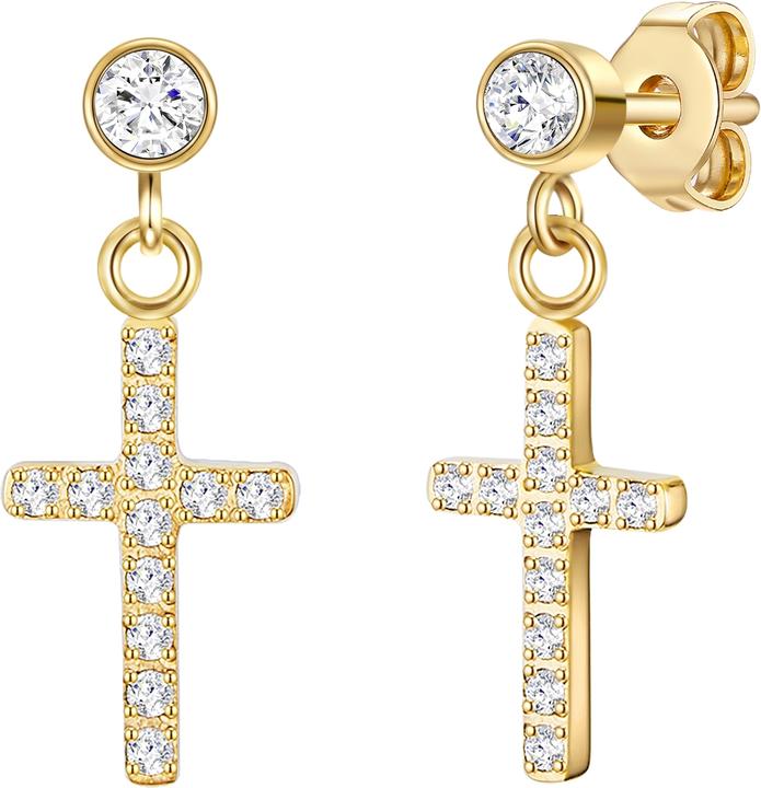 Image du produit Eastside Croix pour femme acier inoxydable zirconium or jaune - 15208 (Acier inoxydable)