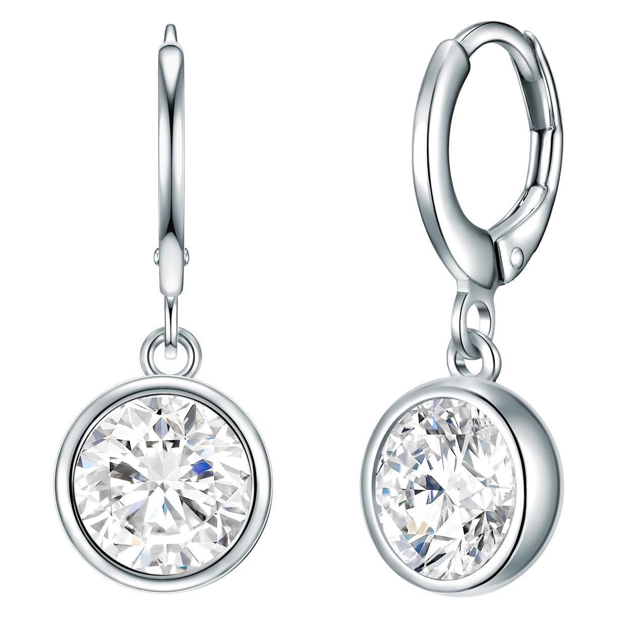 Orecchini Creole A Cuore In Argento 925 Dorato Rosa Con Zirconia - Gioiello Donna Romantico