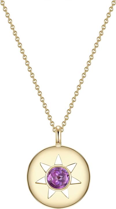 Actual product image Glanzstücke München Ladies sun sterling silver amethyst yellow gold 40.0 cm base chain + 5.0 cm extension - 11784 (Sterling Silver, 40 - 45 cm)