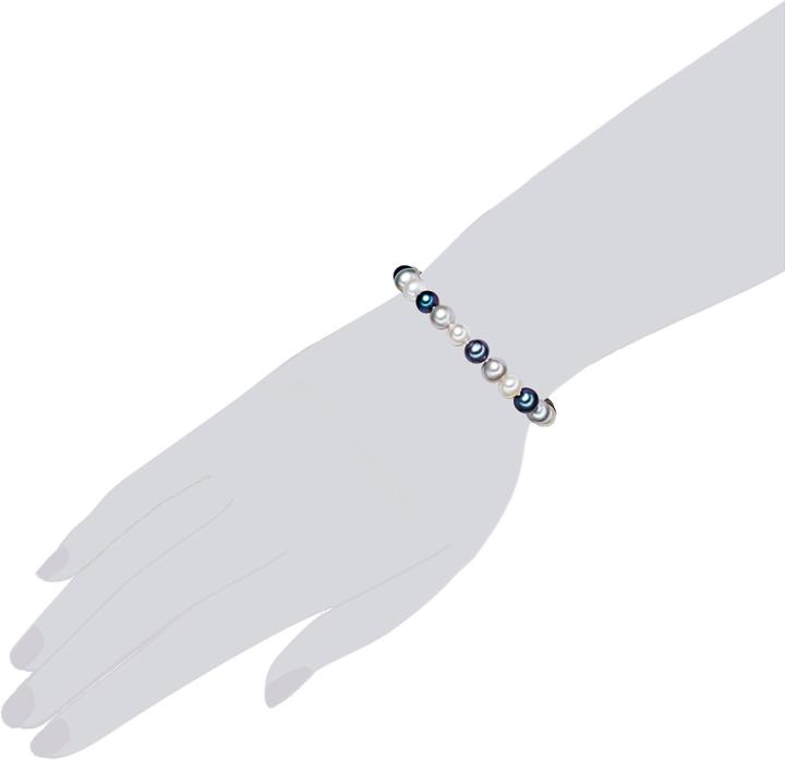 Immagine prodotto Valero Pearls Donna in argento sterling con perle d'acqua dolce coltivate - 2246 (19 cm, Argento)