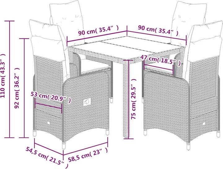 Produktbild vidaXL Bistro Set