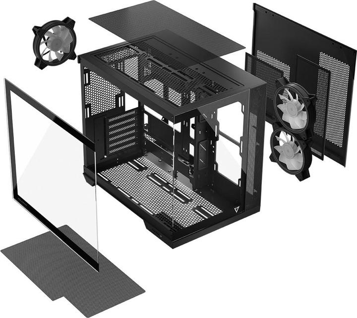 Produktbild Modecom Obudowa Volcano Panorama Apex ARGB 3F czarna (AT-PANORAMA-3F-ARGB-10-000000-0002) (ATX, ITX, mATX)
