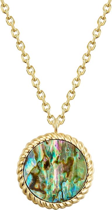 Actual product image Glanzstücke München Ladies Sterling Silver Abalone Shell Yellow Gold 40.0 cm Base Length + 5.0 cm Extension - 23294 (Sterling Silver, 40 - 45 cm)