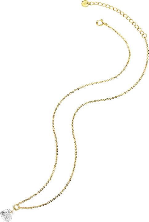 Actual product image Glanzstücke München Ladies heart sterling silver topaz yellow gold 40.0 cm base chain + 5.0 cm extension - 15336 (Sterling Silver, 40 - 45 cm)
