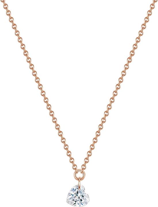 Actual product image Glanzstücke München Ladies heart sterling silver topaz rose gold 40.0 cm base chain + 5.0 cm extension - 15412 (Sterling Silver, 40 - 45 cm)