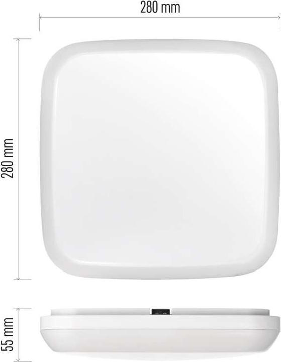 Actual product image Emos LED ceiling light Dori, angular, white 24.5W neutral white, IP54 (2450 lm)