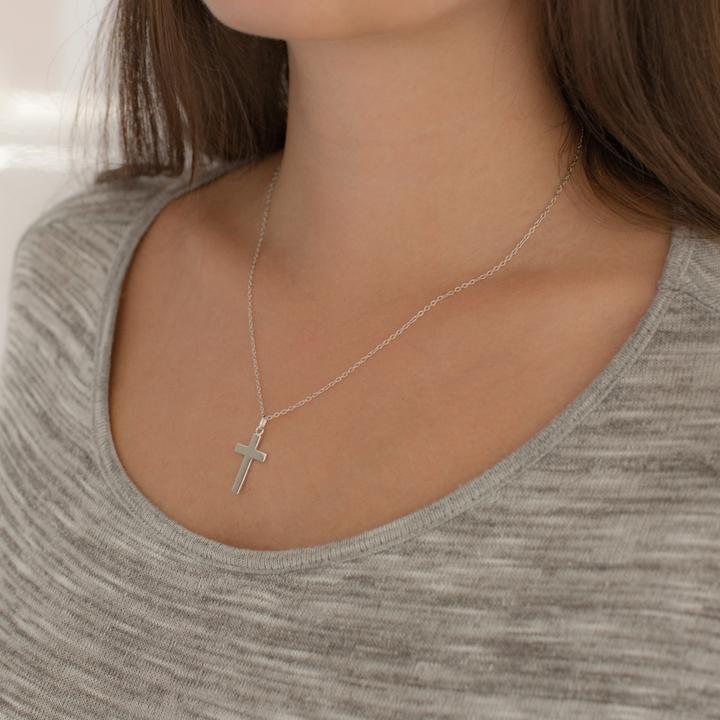 Produktbild Rafaela Donata Damen Kreuz Sterling Silber silber 42,0 cm Basiskette + 5,0 cm Verlängerung - 688 (Sterling Silber, 42 - 47 cm)