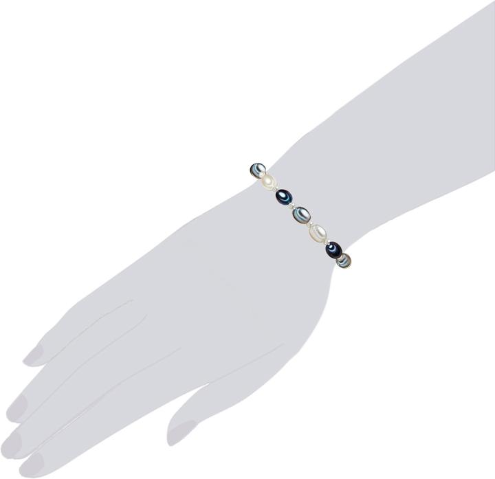 Immagine prodotto Valero Pearls Perla d'acqua dolce in argento da donna 19,0 cm - 2958 (19 cm, Argento)