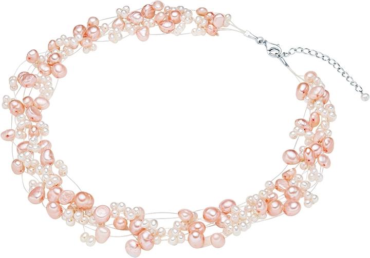 Immagine prodotto Valero Pearls Catena da donna in argento con perle d'acqua dolce 43,0 cm + 5,0 cm di estensione - 3072 (Argento, 43 - 48 cm)