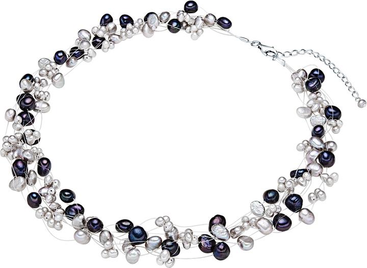 Produktbild Valero Pearls Damen Sterling Silber Süsswasser-Zuchtperle silber 43,0 cm Basiskette + 5,0 cm Verlängerung - 3070 (Sterling Silber, 43 - 48 cm)